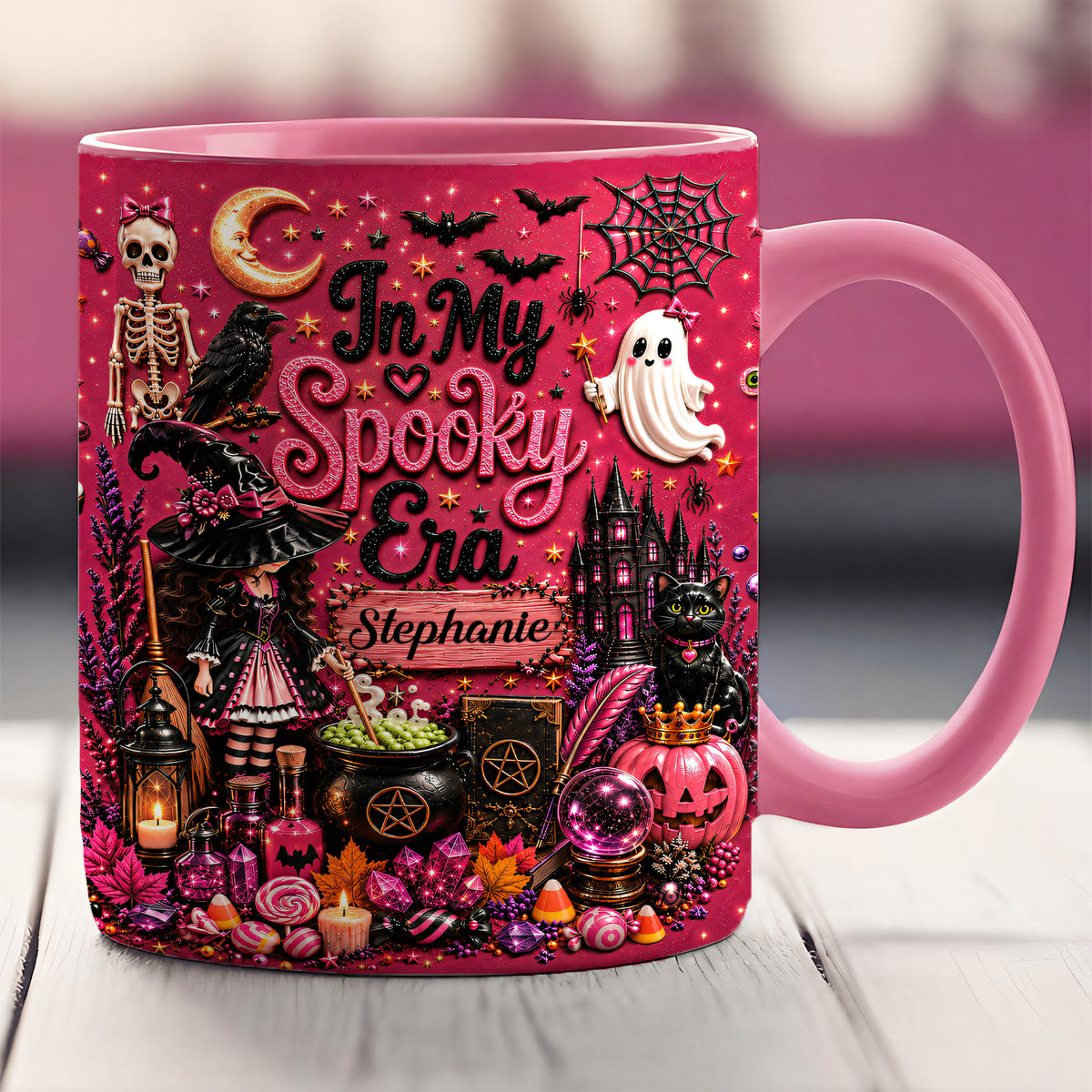 In My Spooky Era - Personalized Pink Halloween Accent Mug [TEST]-Myprintsy