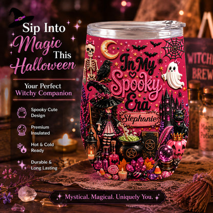 In My Spooky Era - Personalized Pink Halloween Wine Tumbler - Gift For Halloween-Myprintsy