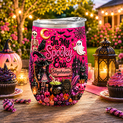 In My Spooky Era - Personalized Pink Halloween Wine Tumbler - Gift For Halloween-Myprintsy