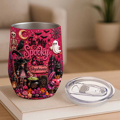 In My Spooky Era - Personalized Pink Halloween Wine Tumbler - Gift For Halloween-Myprintsy