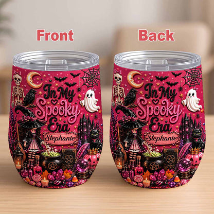 In My Spooky Era - Personalized Pink Halloween Wine Tumbler - Gift For Halloween-Myprintsy