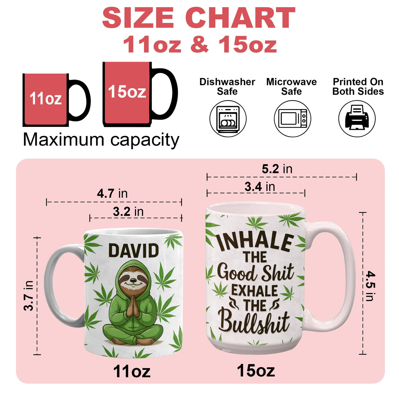 Inhale The Good Shit Exhale The Bullshit - Personalized Mug-Myprintsy