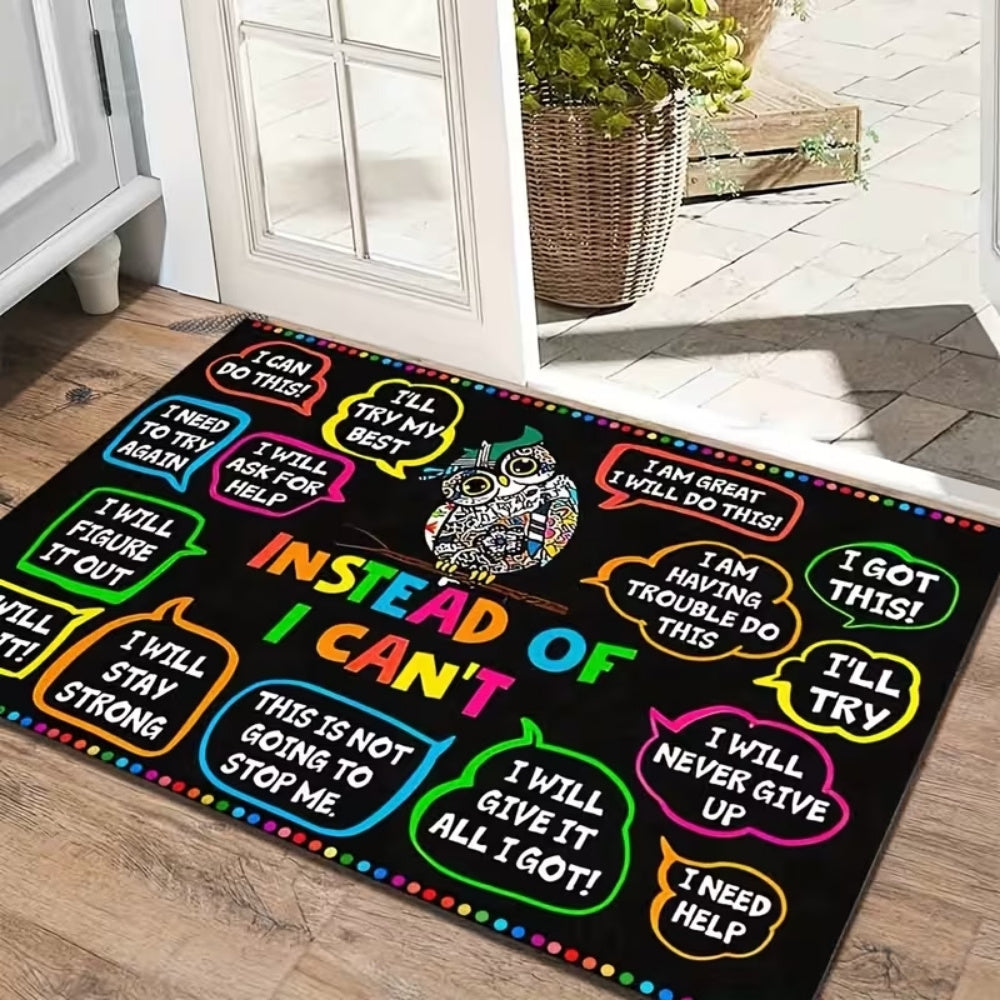 Instead Of I Can't - Personalzied Growth Mindset Doormat-Myprintsy