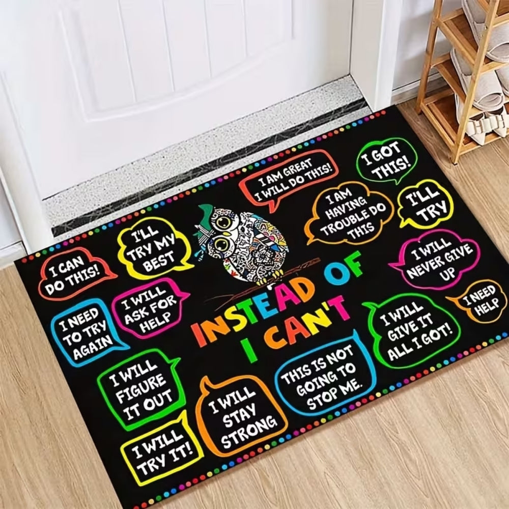 Instead Of I Can't - Personalzied Growth Mindset Doormat-Myprintsy