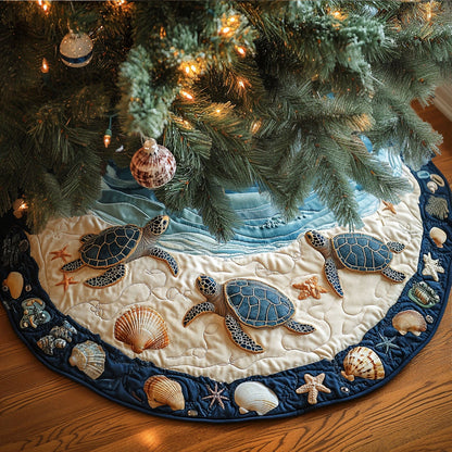 Island Turtle Quilted Christmas Tree Skirt-Myprintsy