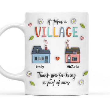 It Takes A Village Thank You For Being A Part Of Ours - Personalized Coffee Mug-Myprintsy