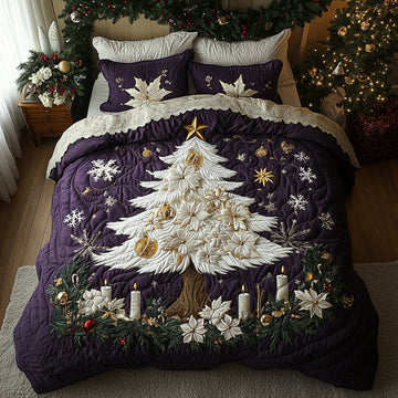 Ivory Christmas -Piece Quilted Bedding Set VTQ-Myprintsy