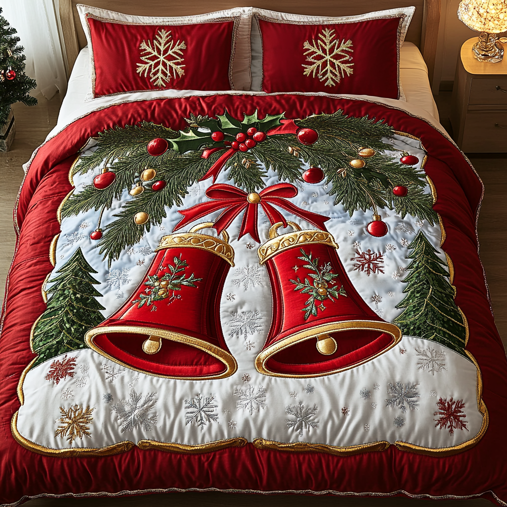 Jingle Bell Bliss -Piece Quilted Bedding Set VTQ-Myprintsy
