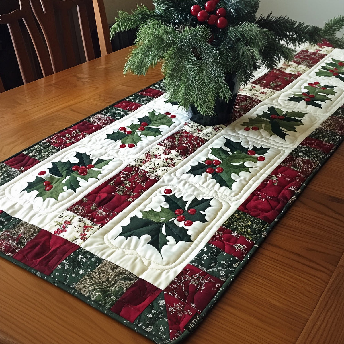 Jingle Joy Quilted Table Runner VTQ-Myprintsy