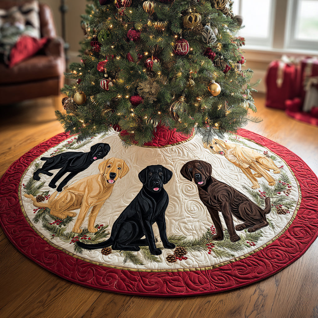Jingle Paws Christmas Quilted Tree Skirt-Myprintsy