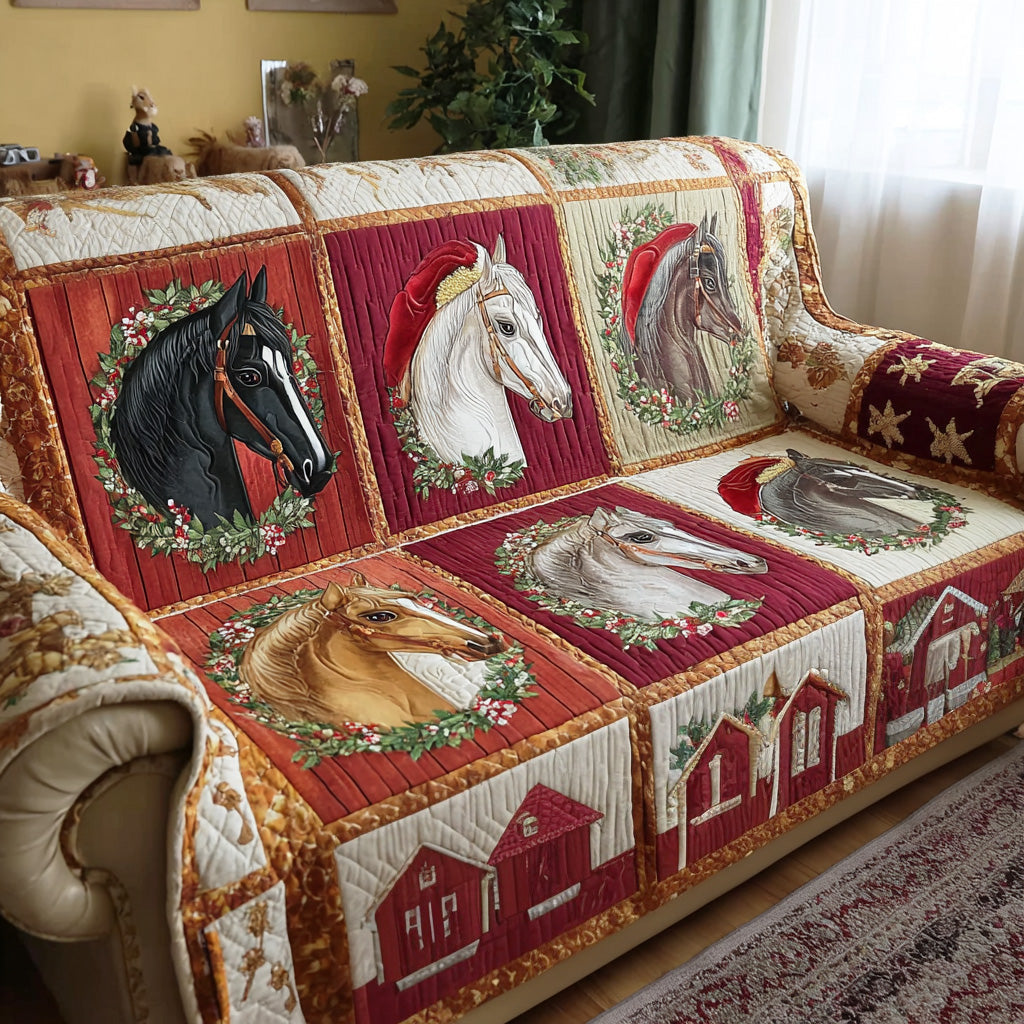 Jingle Riders Quilted Sofa Cover VTQ-Myprintsy