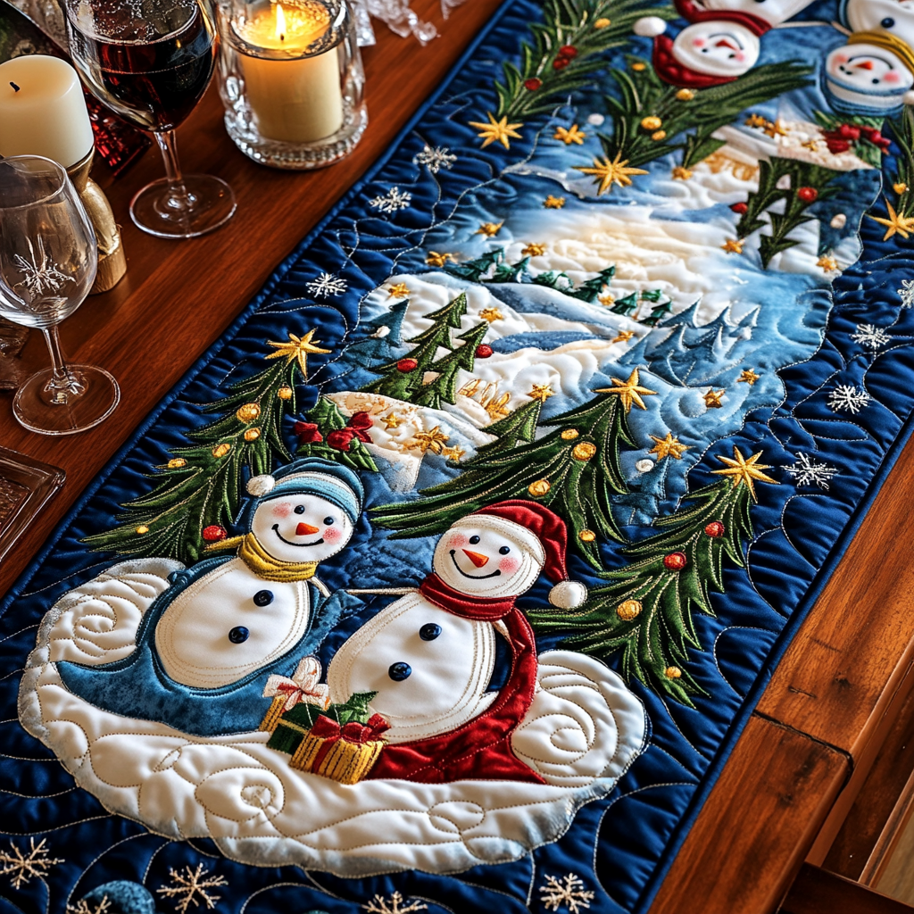 Jingle Snow Quilted Table Runner VH VTQ-Myprintsy