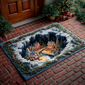 Jolly Christmas Village Doormat VTQ-Myprintsy