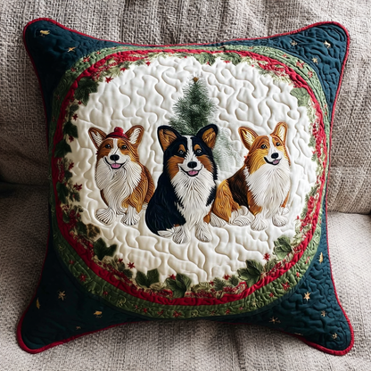 Jolly Corgi Tails Quilted Pillow Case VTQ-Myprintsy