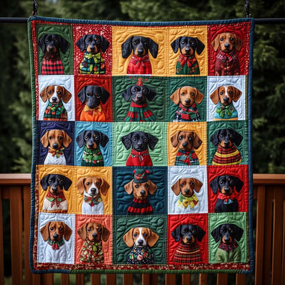 Jolly Dachshund Quilted Blanket VTQ-Myprintsy