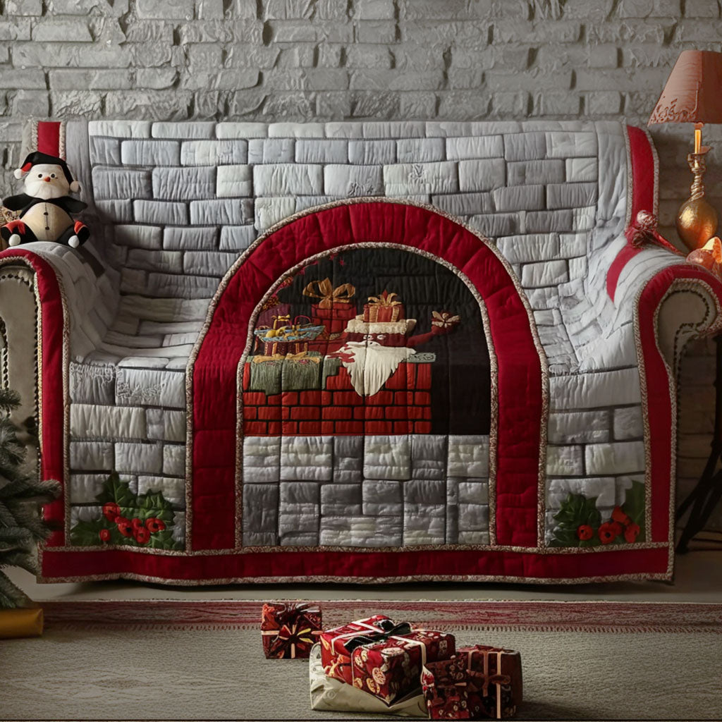 Jolly Fireplace Quilted Sofa Cover VTQ-Myprintsy