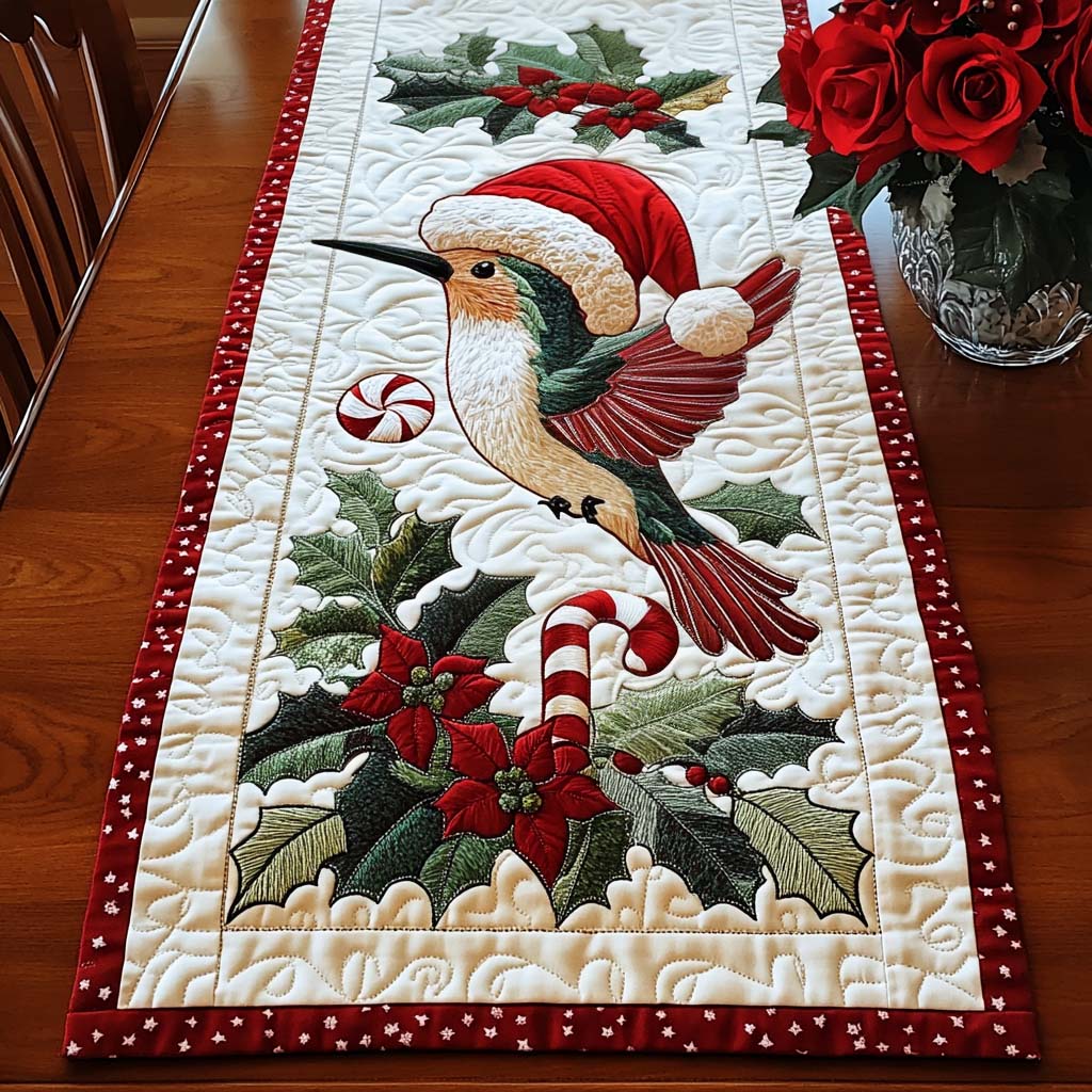 Jolly Hummingbird Quilted Table Runner VTQ-Myprintsy