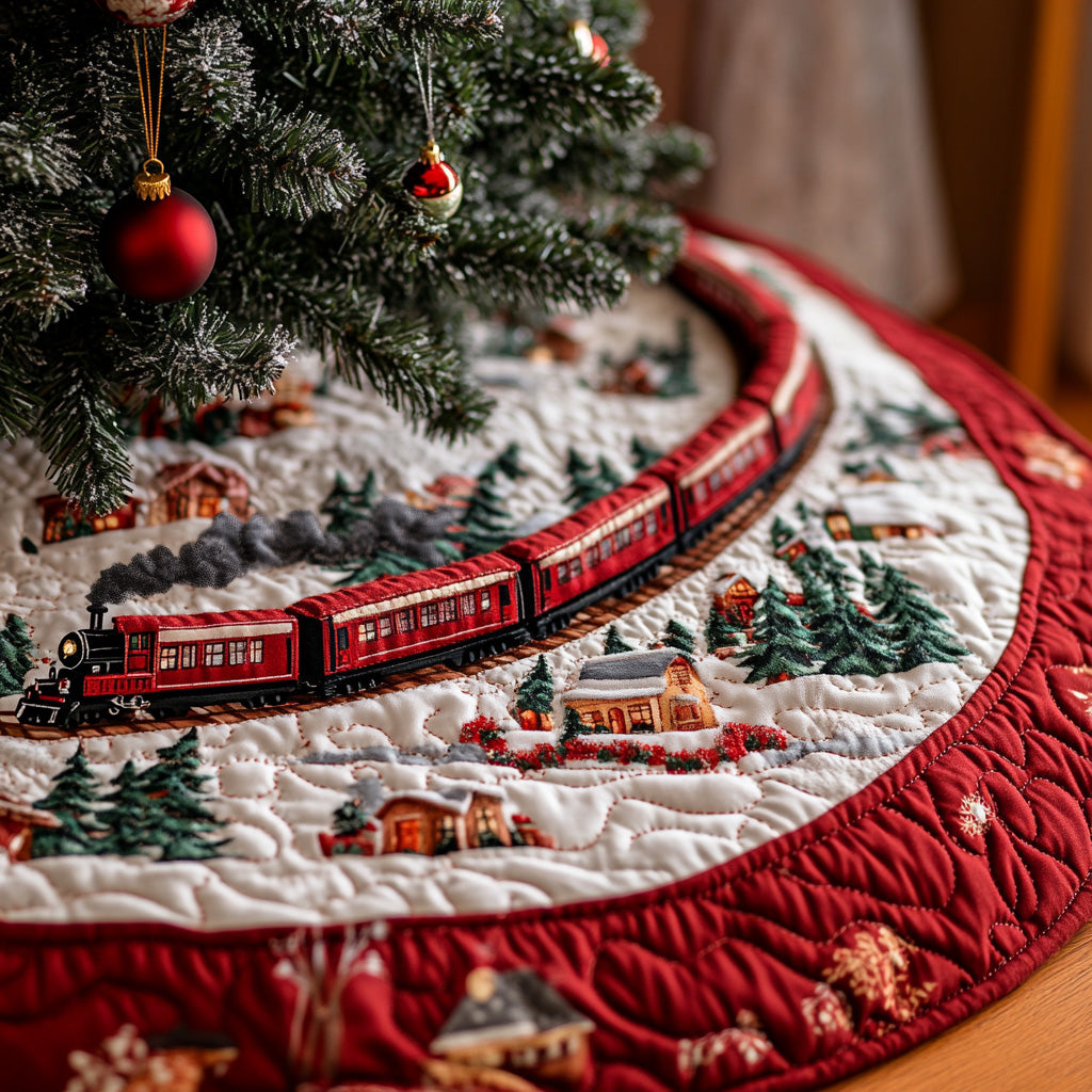 Jolly Journey Quilted Christmas Tree Skirt VTQ-Myprintsy