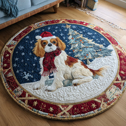 Jolly King Charles Quilted Round Mat VTQ-Myprintsy