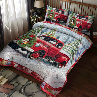 Jolly Red Delivery -Piece Quilted Bedding Set VTQ-Myprintsy