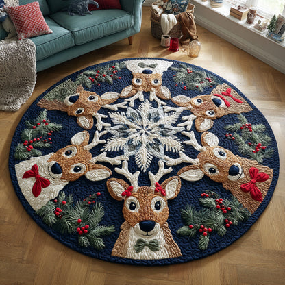 Jolly Reindeer Quilted Round Mat VTQ-Myprintsy