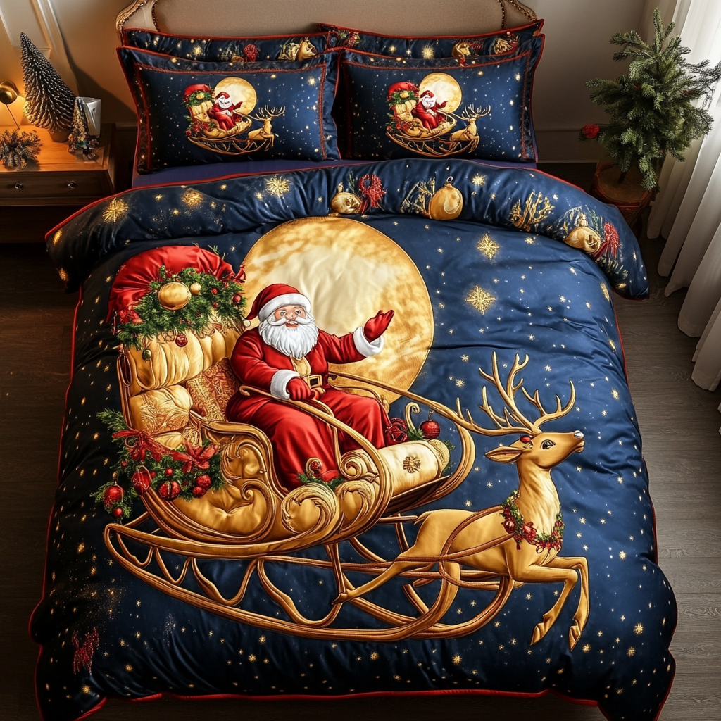 Jolly Saint Nick -Piece Quilted Bedding Set VTQ-Myprintsy
