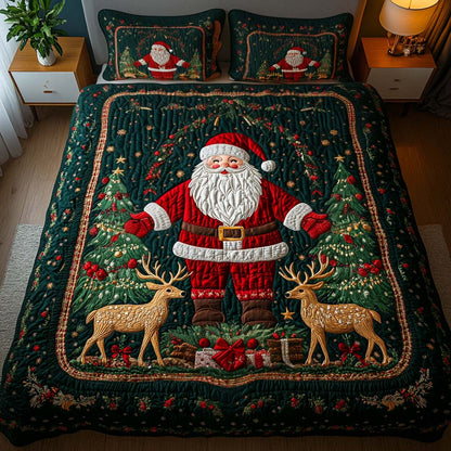 Jolly Santa Cheer -Piece Quilted Bedding Set VTQ-Myprintsy