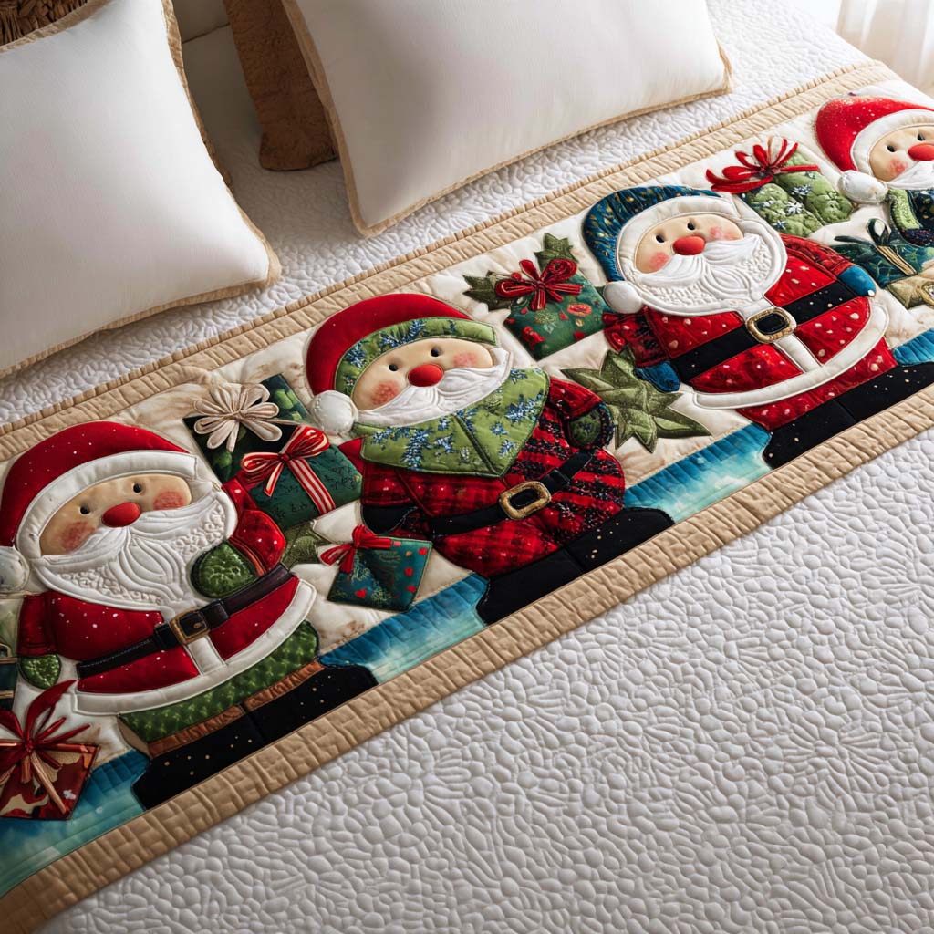 Jolly Santa Quilted Bed Runner VTQ-Myprintsy