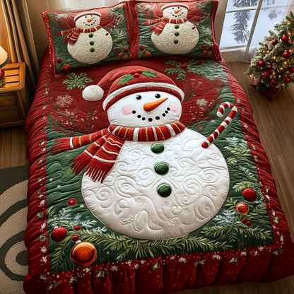 Jolly Snowman -Piece Quilted Bedding Set VTQ-Myprintsy
