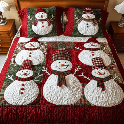 Jolly Snowman -Piece Quilted Bedding Set VTQ-Myprintsy
