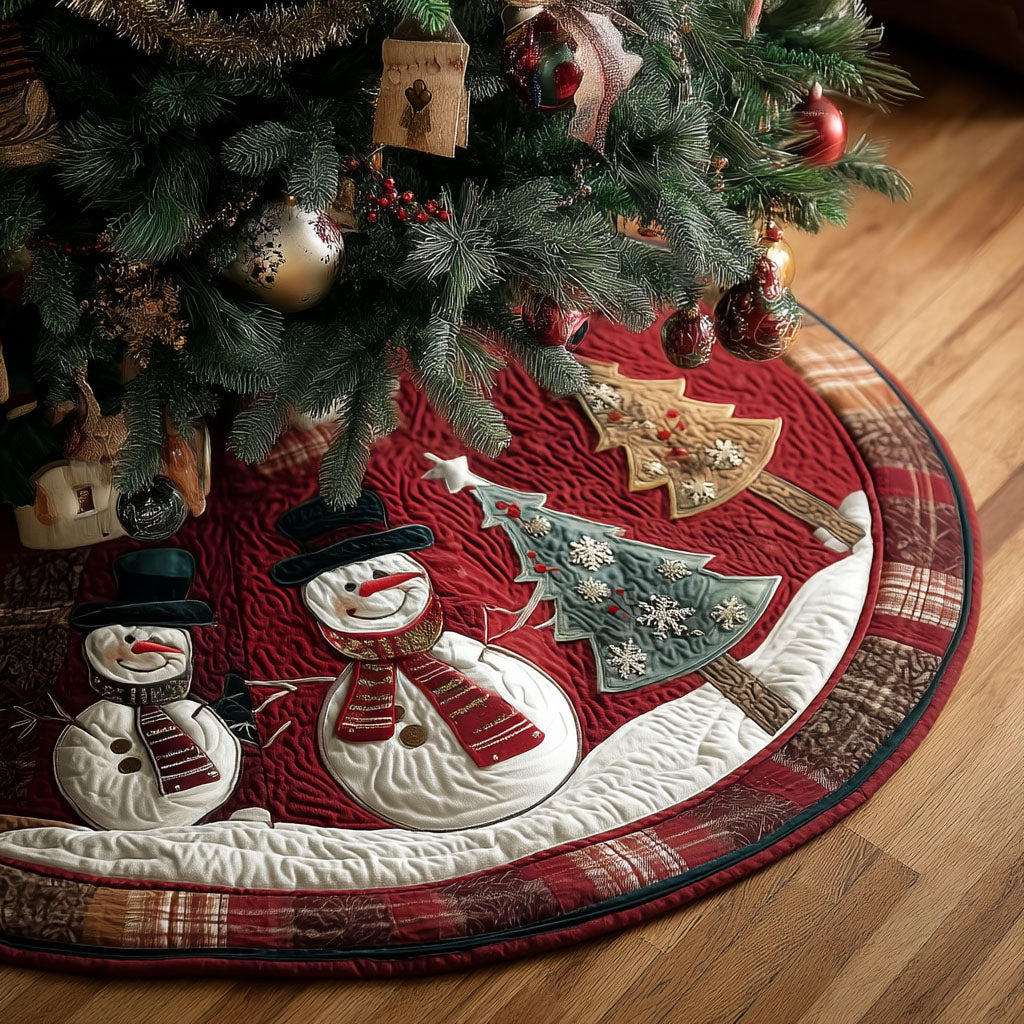 Jolly Winter Charm Christmas Quilted Tree Skirt-Myprintsy