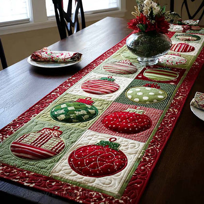 Joyful Baubles Quilted Table Runner VTQ-Myprintsy