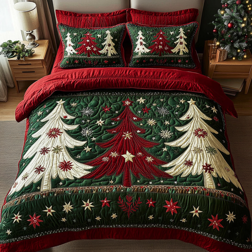 Joyful Night -Piece Quilted Bedding Set VTQ-Myprintsy