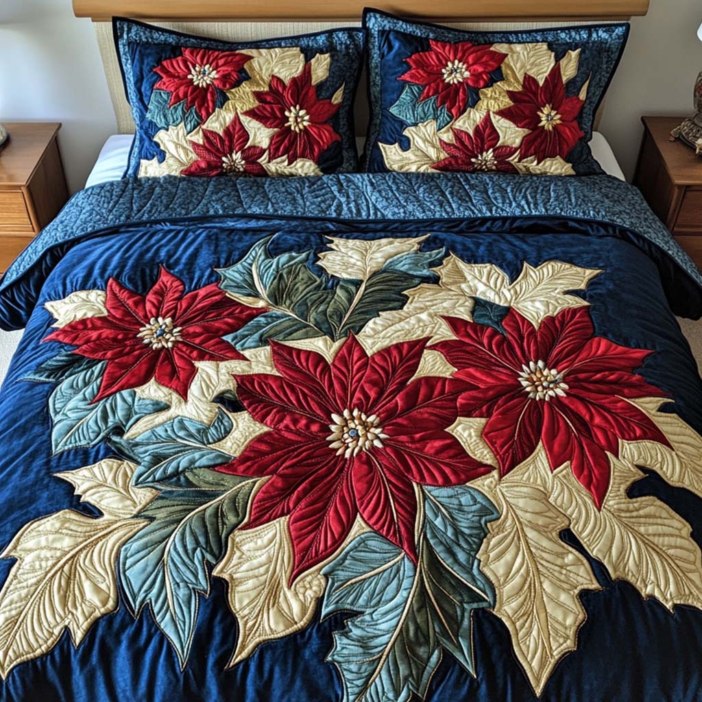 Joyful Petals -Piece Quilted Bedding Set VTQ-Myprintsy