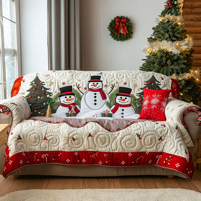 Joyful Snow Trio Quilted Sofa Cover VTQ-Myprintsy