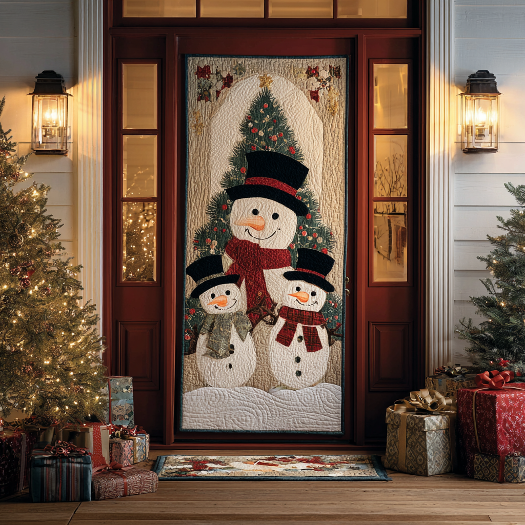 Joyful Snowman Quilted Door Cover VTQ-Myprintsy