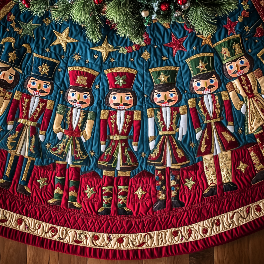 Joyful Soldiers Quilted Christmas Tree Skirt VH-Myprintsy