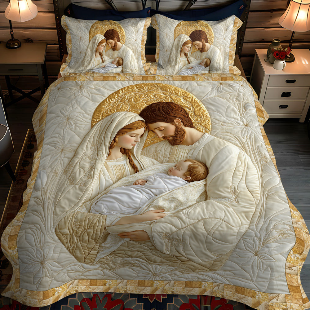 Joyous Nativity Scene -Piece Quilted Bedding Set VTQ-Myprintsy