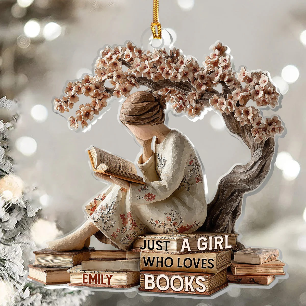 Just A Girl Who Love Books - Personalized Acrylic Ornament-Myprintsy