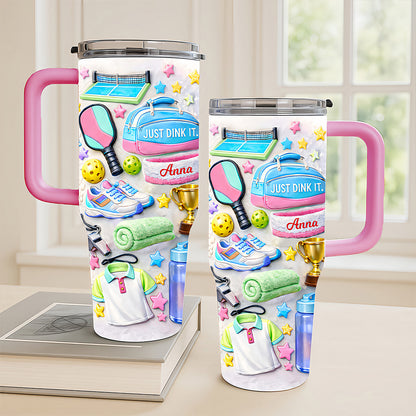Just Dink It - Personalized 40oz Pickleball Tumbler With Straw - Pickleball Gifts For Her-Myprintsy