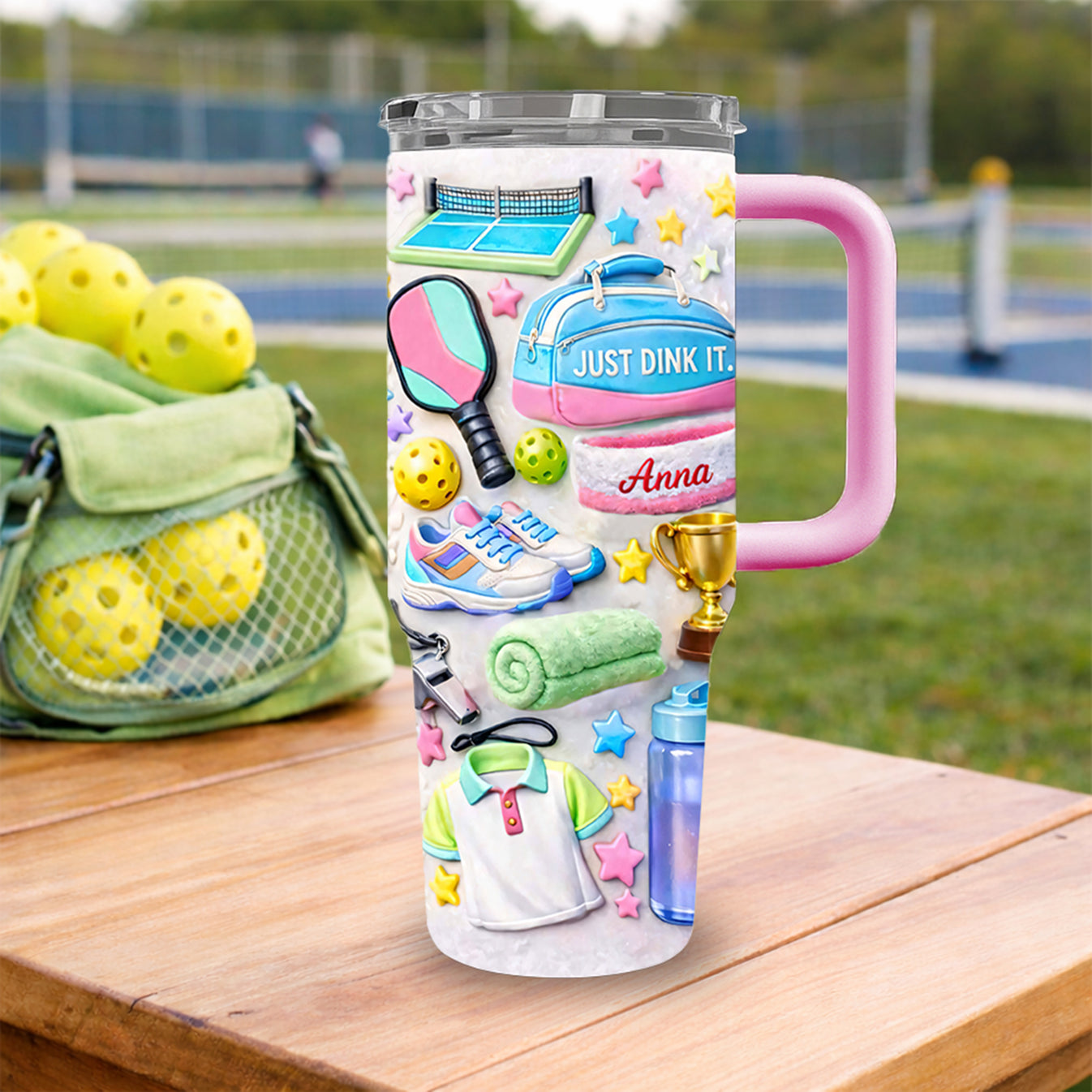 Just Dink It - Personalized 40oz Pickleball Tumbler With Straw - Pickleball Gifts For Her-Myprintsy