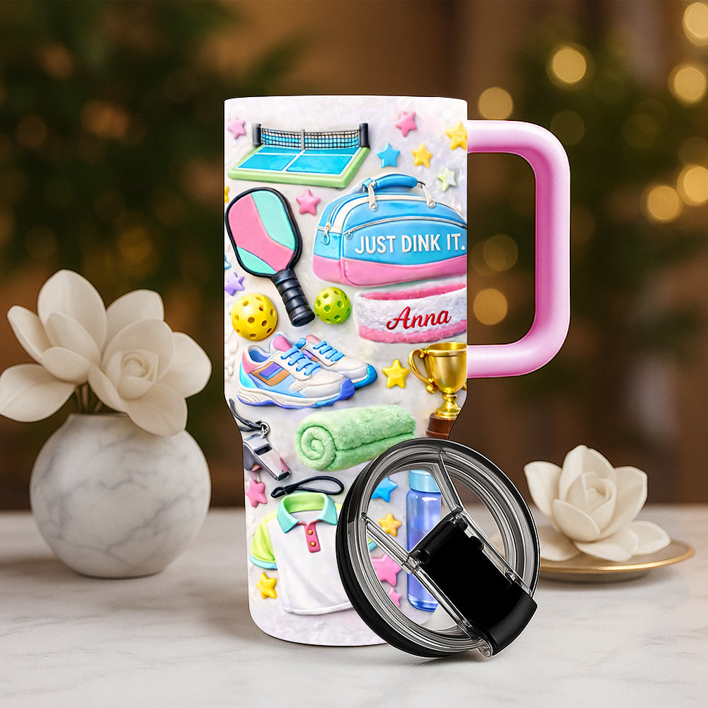 Just Dink It - Personalized 40oz Pickleball Tumbler With Straw - Pickleball Gifts For Her-Myprintsy