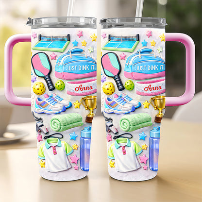 Just Dink It - Personalized 40oz Pickleball Tumbler With Straw - Pickleball Gifts For Her-Myprintsy