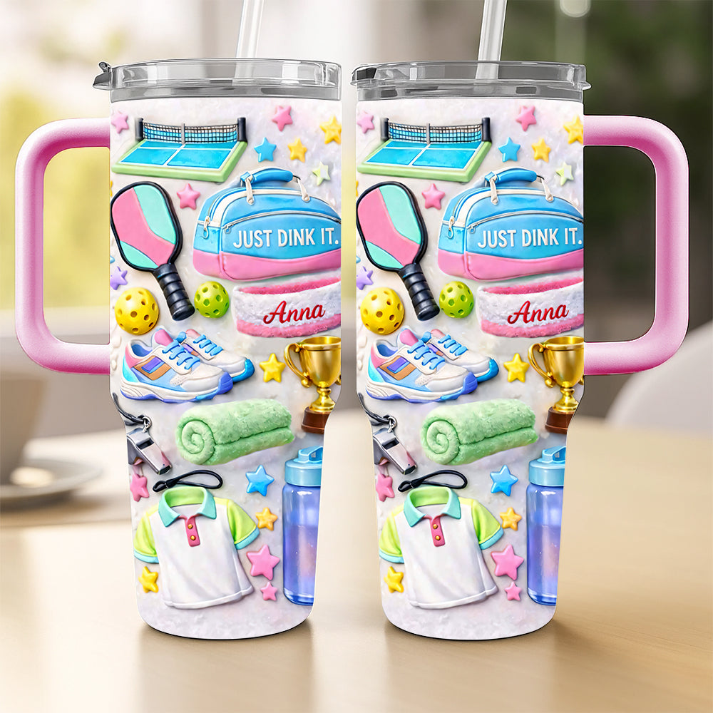 Just Dink It - Personalized 40oz Pickleball Tumbler With Straw - Pickleball Gifts For Her-Myprintsy