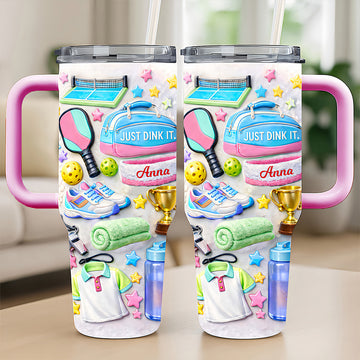 Just Dink It - Personalized 40oz Pickleball Tumbler With Straw - Pickleball Gifts For Her-Myprintsy