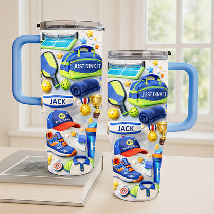 Just Dink It - Personalized 40oz Pickleball Tumbler with Straw - Pickleball Gift For Him-Myprintsy