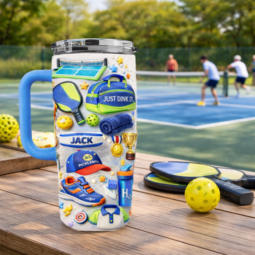 Just Dink It - Personalized 40oz Pickleball Tumbler with Straw - Pickleball Gift For Him-Myprintsy