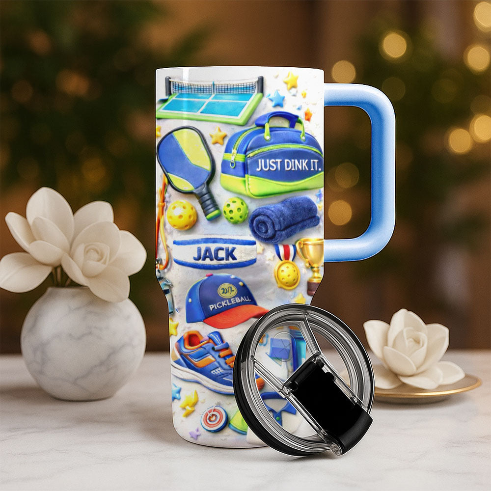 Just Dink It - Personalized 40oz Pickleball Tumbler with Straw - Pickleball Gift For Him-Myprintsy