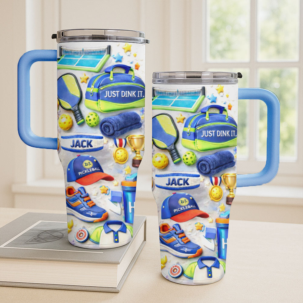Just Dink It - Personalized 40oz Pickleball Tumbler with Straw - Pickleball Gift For Him-Myprintsy
