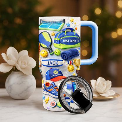 Just Dink It - Personalized 40oz Pickleball Tumbler with Straw - Pickleball Gift For Him-Myprintsy
